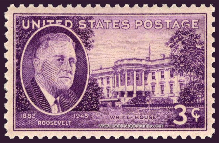 US 1945 Roosevelt and the White House 3c. Scott. 932