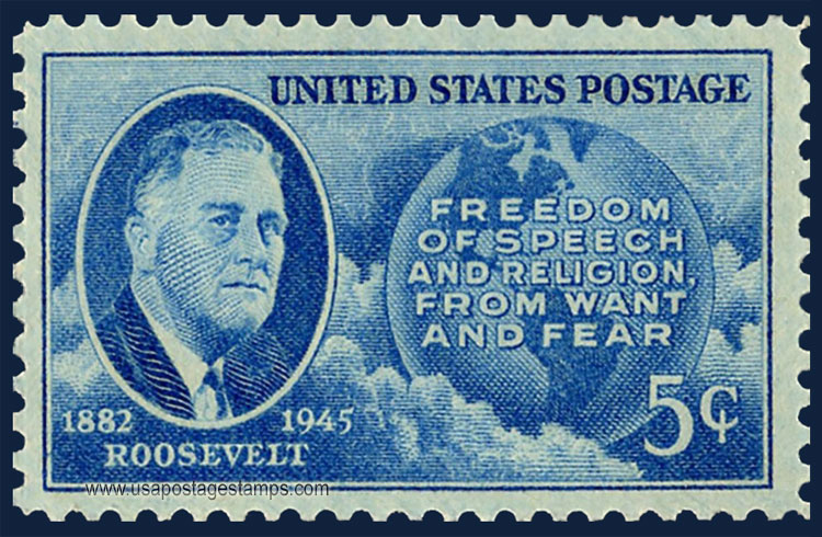 US 1946 Roosevelt and Four Freedoms 5c. Scott. 933
