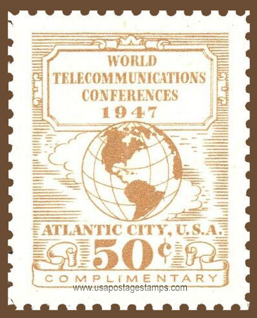 US 1947 World Telecommunications Conferences, Atlantic City 50c. Barefoot WT3a