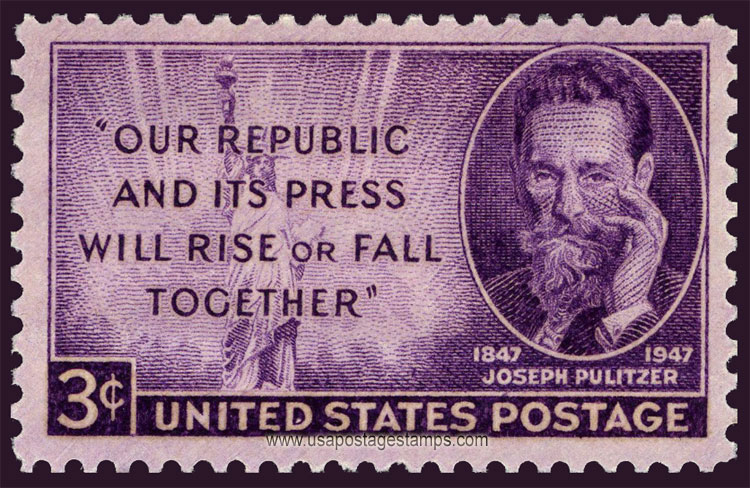 US 1947 Joseph Pulitzer (1847-1911) 3c. Scott. 946