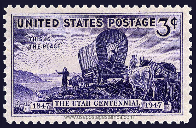 US 1947 Utah Centennial 3c. Scott. 950
