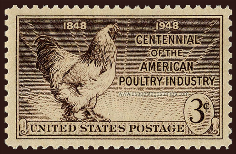 US 1948 Centennial of the American Poultry Industry 3c. Scott. 968