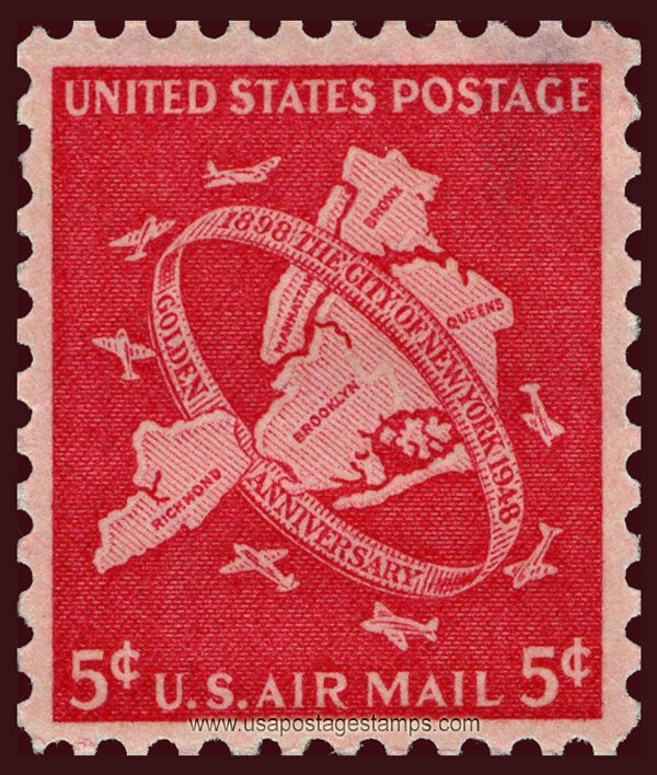 US 1948 'Airmail' New York City Golden Anniversary 5c. Scott. C38