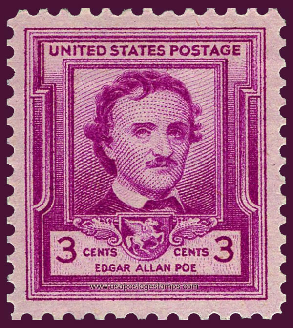 US 1949 Writer Edgar Allan Poe (1809-1849) 3c. Scott. 986
