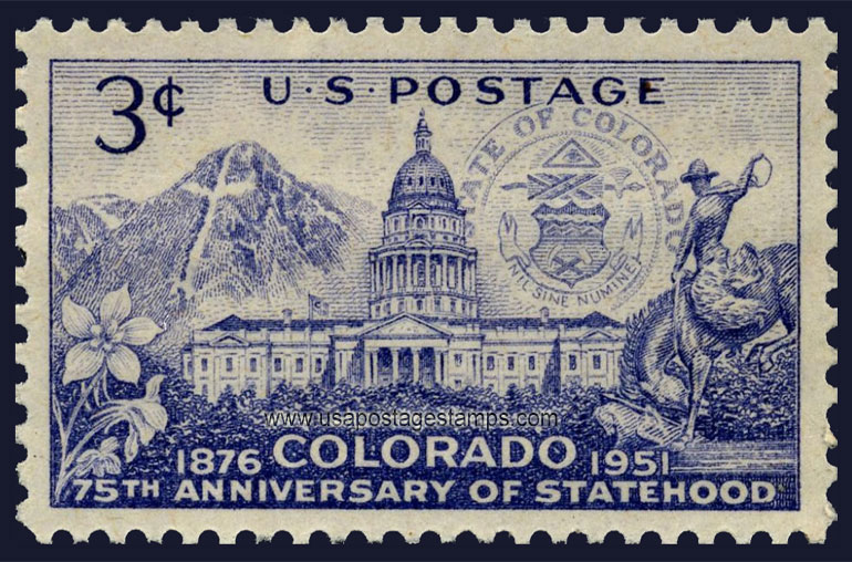 US 1951 Colorado Statehood 3c. Scott. 1001