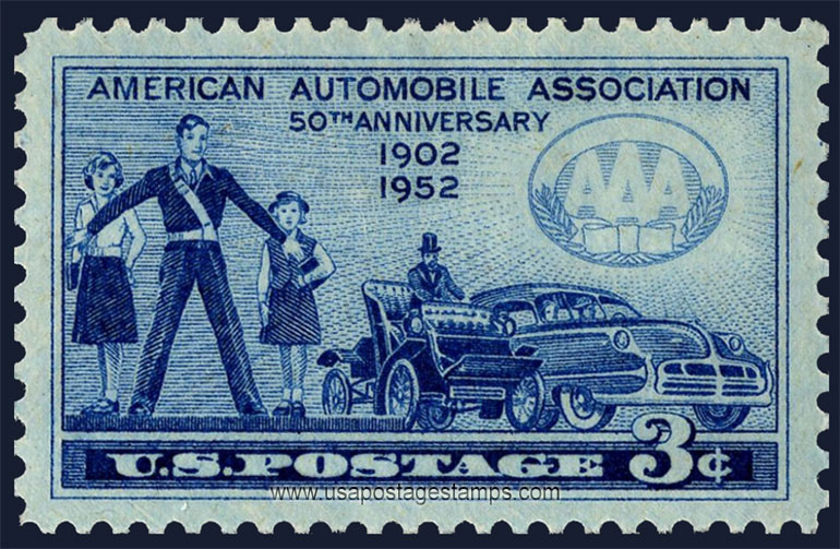 US 1952 50th Anniversary of American Automobile Association 3c. Scott. 1007