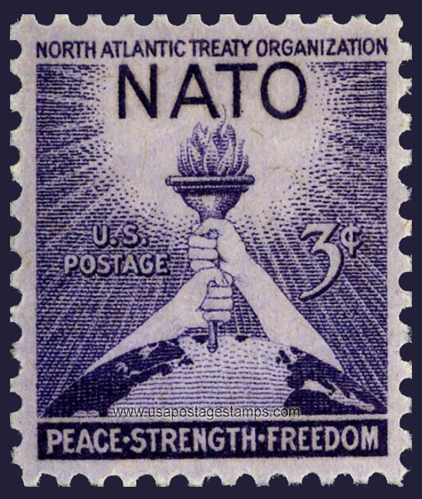 US 1952 North Atlantic Treaty Organization (NATO) 3c. Scott. 1008