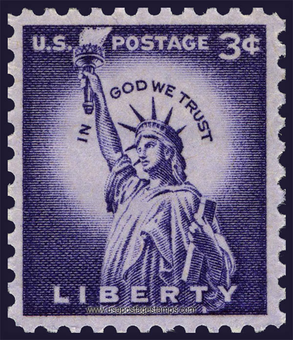 US 1954 Statue of Liberty, Liberty Island, New York City 3c. Scott. 1035