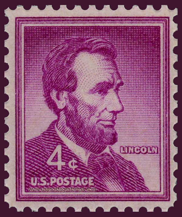 US 1954 Abraham Lincoln (1809-1865) 4c. Scott. 1036