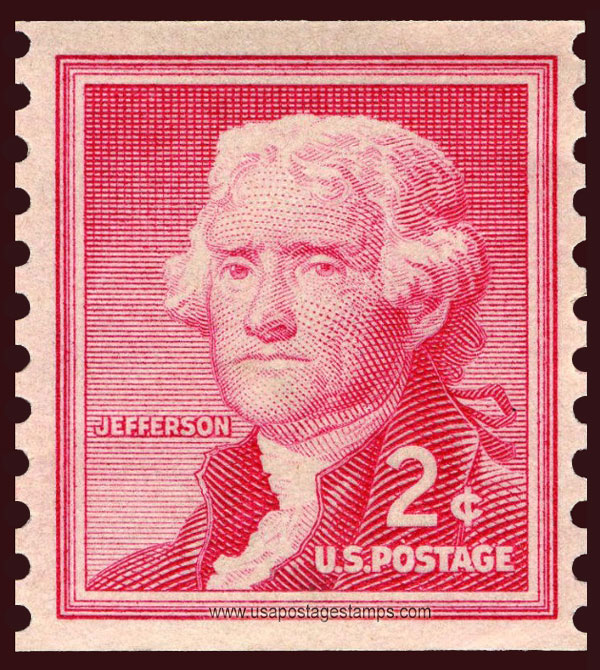 US 1954 Thomas Jefferson (1743-1826) Coil 2c. Scott. 1055
