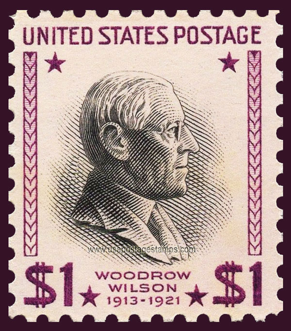 US 1954 Thomas Woodrow Wilson (1856-1924) $1 Scott. 832c