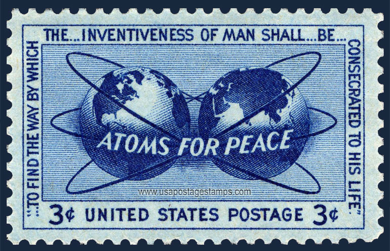 US 1955 Atoms for Peace 3c. Scott. 1070