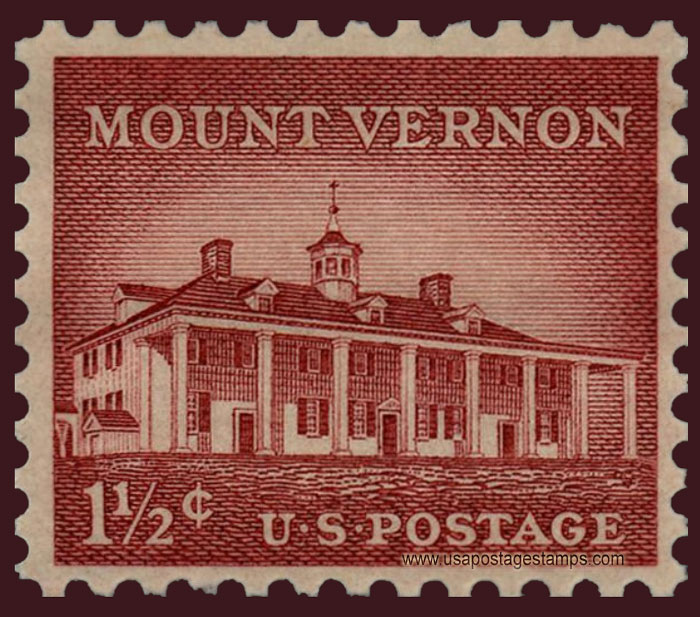 US 1956 Mount Vernon (1758) 1½c. Scott. 1032