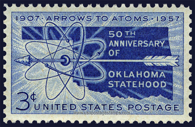 US 1957 50th Anniversary of Oklahoma Statehood 3c. Scott. 1092