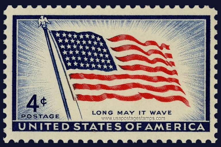 US 1957 American Flag ; Long May it Wave 'Old Glory' 4c. Scott. 1094