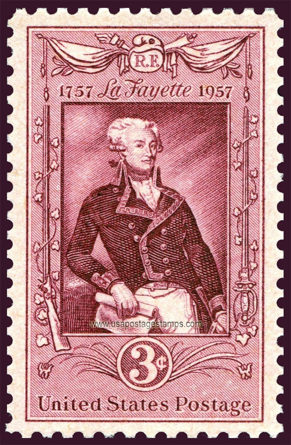 US 1957 Marquis de Lafayette 3c. Scott. 1097