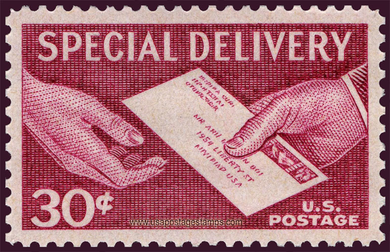 US 1957 Special Delivery - Hands and Letter 30c. Scott. E21