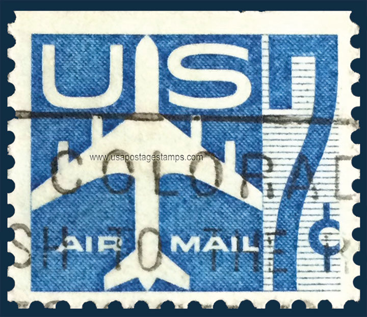 US 1958 'Airmail' Silhouette of Jet Airliner 7c. Michel 732Do