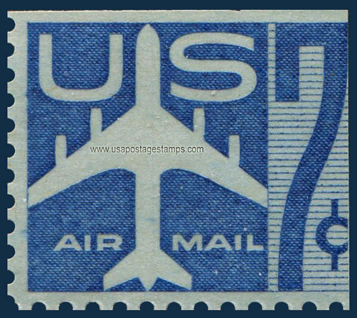US 1958 'Airmail' Silhouette of Jet Airliner 7c. Michel 732Eor