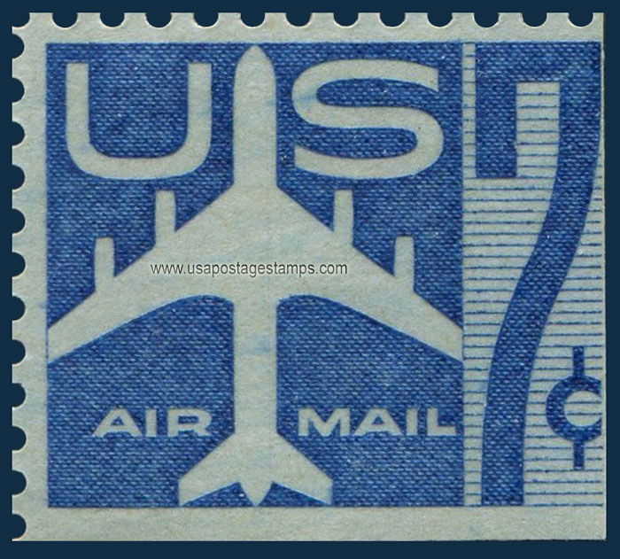 US 1958 'Airmail' Silhouette of Jet Airliner 7c. Michel 732Eur