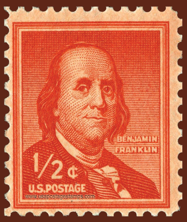 US 1958 Benjamin Franklin (1706-1790) ½c. Scott. 1030a