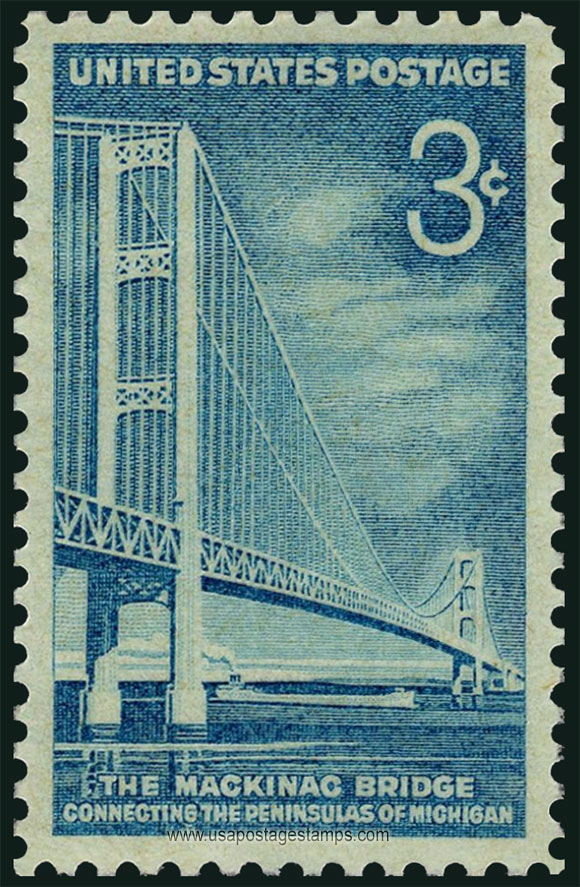 US 1958 Mackinac Bridge, Michigan 3c. Scott. 1109