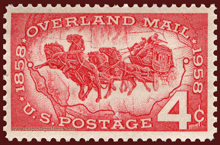 US 1958 Overland Mail 4c. Scott. 1120