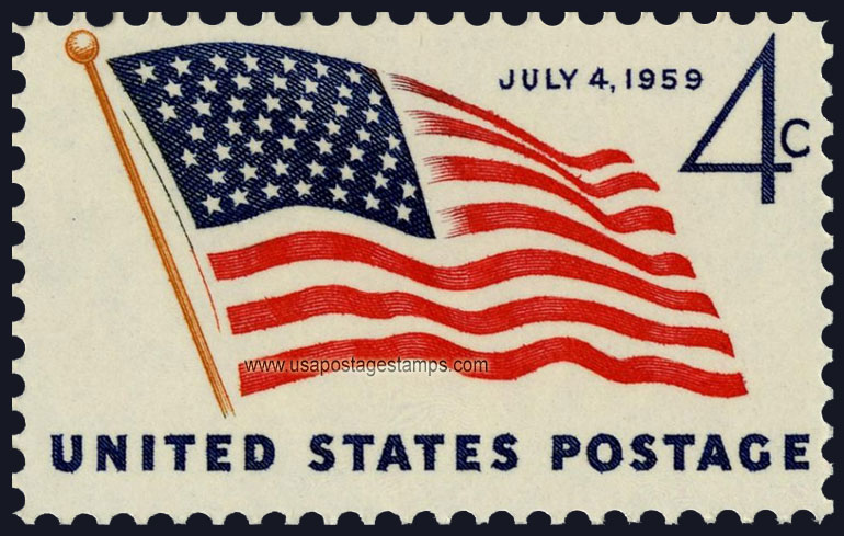 US 1959 49-Star U.S. Flag 4c. Scott. 1132