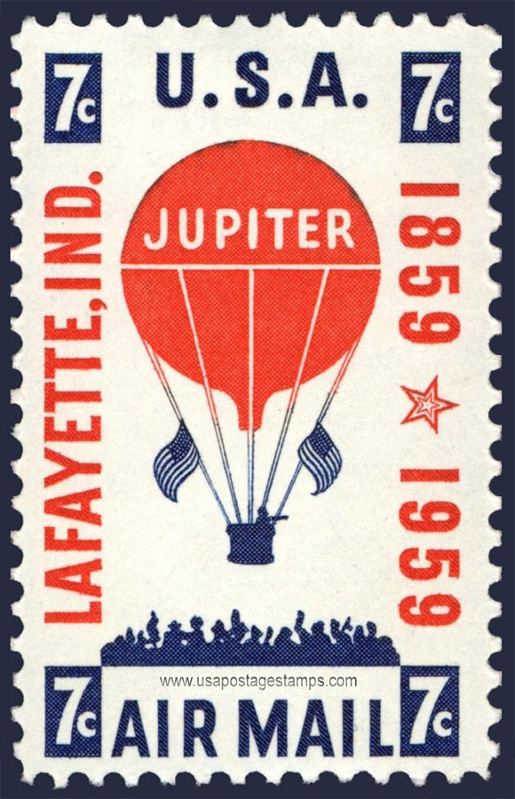 US 1959 'Airmail' Balloon Jupiter 7c. Scott. C54