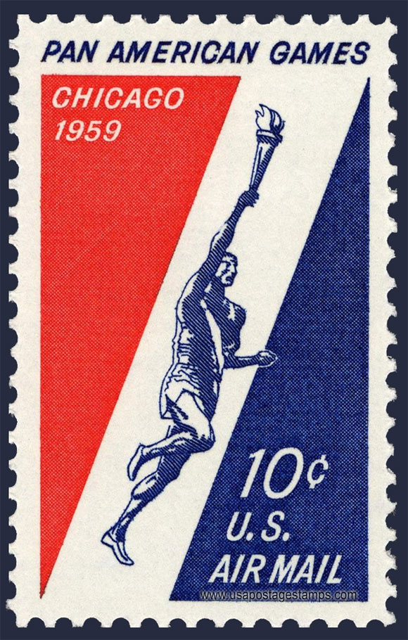 US 1959 'Airmail' Pan American Games 10c. Scott. C56