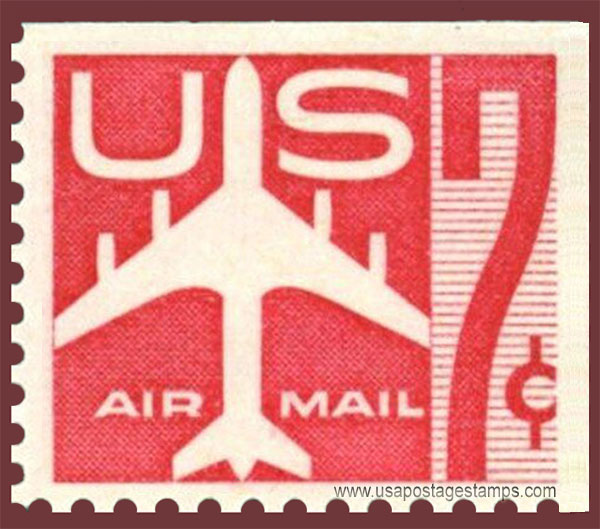 US 1960 'Airmail' Silhouette of Jet Airliner 7c. Michel 733Eor