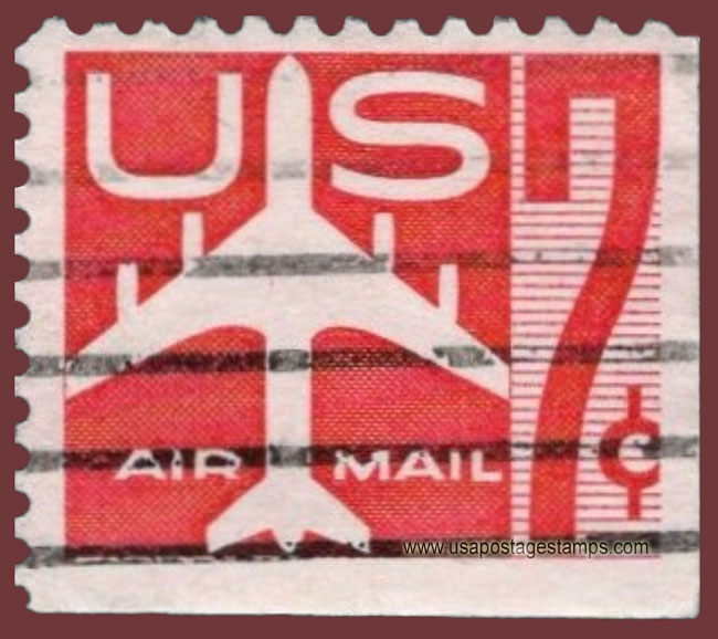 US 1960 'Airmail' Silhouette of Jet Airliner 7c. Michel 733Eru