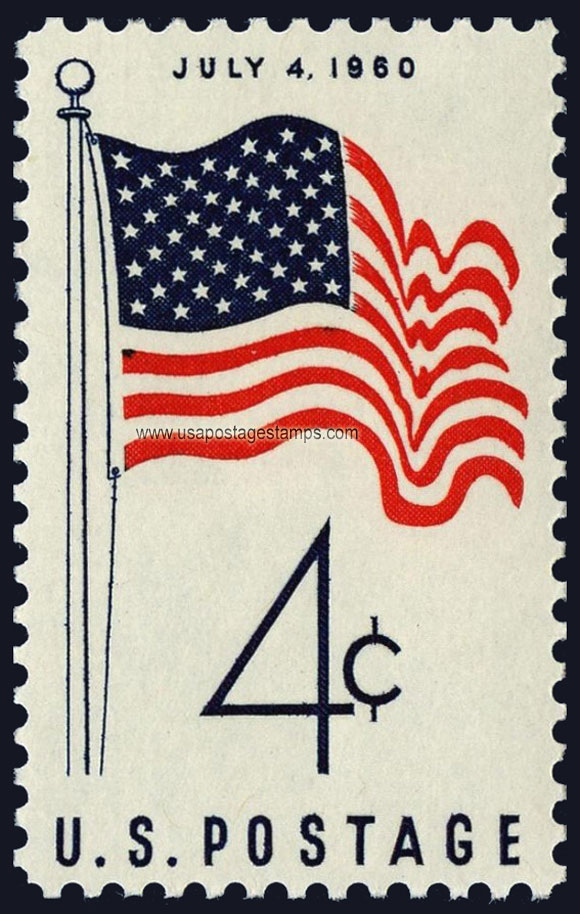 US 1960 50-Star American Flag 4c. Scott. 1153
