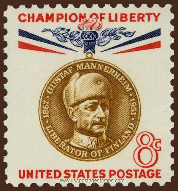 US 1960 Baron Carl Gustaf Emil Mannerheim ; Champion of Liberty 8c. Scott. 1166