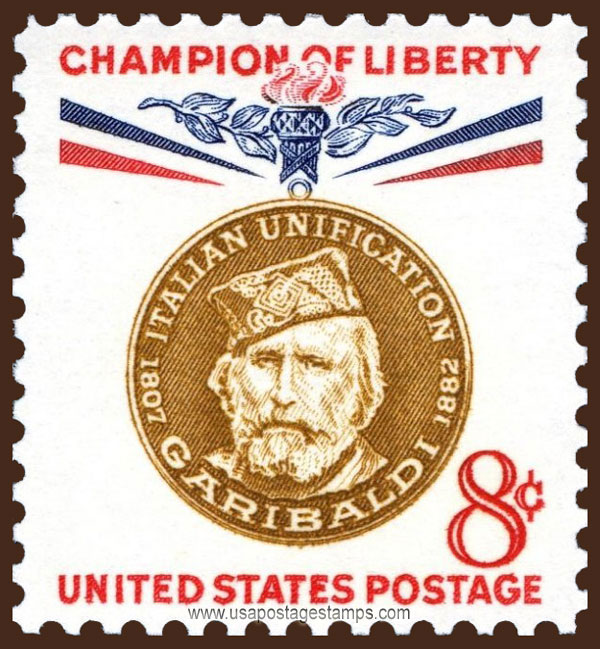 US 1960 Giuseppe Maria Garibaldi ; Champion of Liberty 8c. Scott. 1169