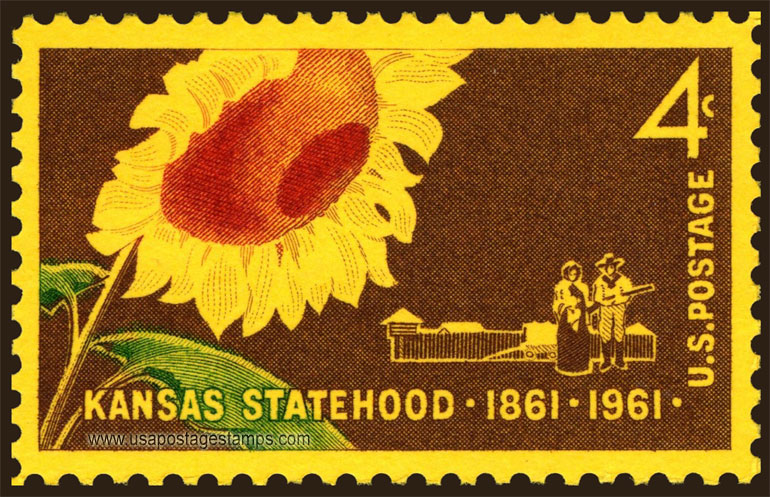 US 1961 Kansas Statehood Centennial 4c. Scott. 1183