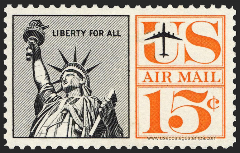 US 1961 'Airmail' Statue of Liberty 15c. Scott. C63