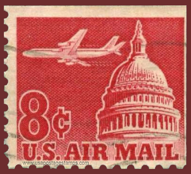US 1962 'Airmail' Jet Airliner over Capitol 8c. Michel 836xEro