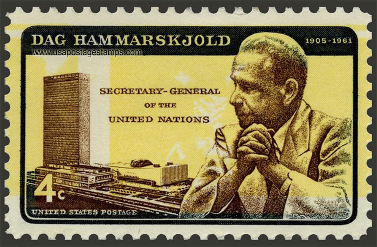 US 1962 Dag Hammarskjold, inverted color 4c. Scott. 1204