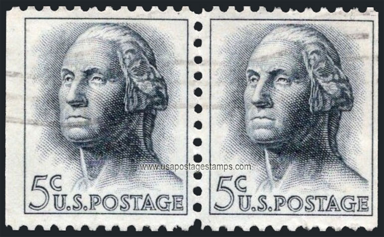 US 1963 George Washington (1732-1799) 5c.x2 Michel 817xDl-817xDr