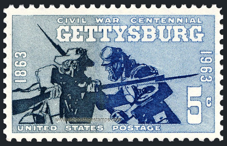 US 1963 Civil War Centennial 'Gettysburg' 5c. Scott. 1180