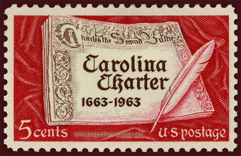 US 1963 Tercentenary of Carolina Charter 5c. Scott. 1230