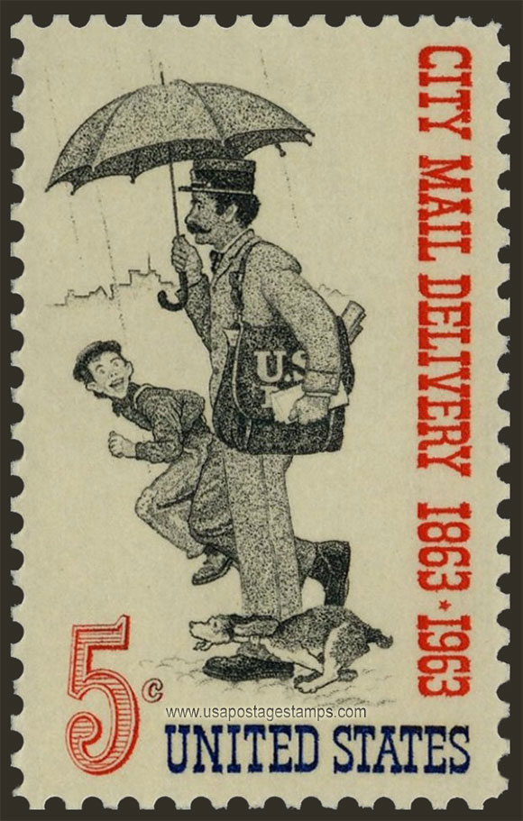 US 1963 City Mail Delivery 5c. Scott. 1238