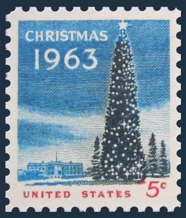 US 1963 National Christmas Tree and White House 5c. Scott. 1240a