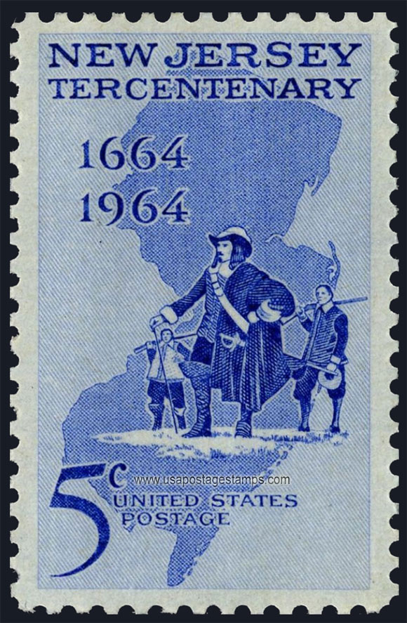 US 1964 New Jersey Tercentenary 5c. Scott. 1247