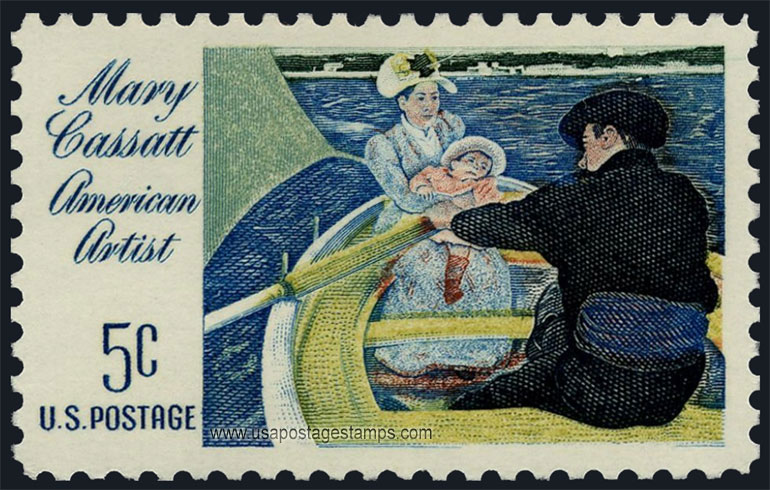 US 1966 'The Boating Party' by Mary Cassatt 5c. Scott. 1322