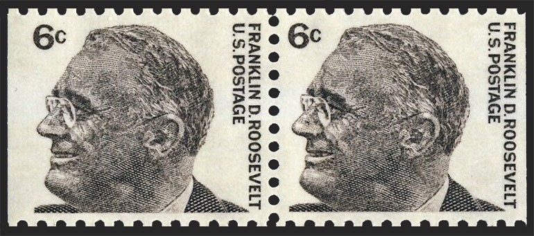 US 1967 Franklin Delano Roosevelt (1882-1945) 6c.x2 Michel 894ybDl/Dr