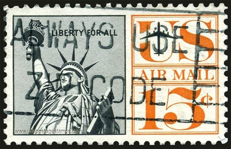 US 1967 'Airmail' Statue of Liberty 15c. Scott. C63a