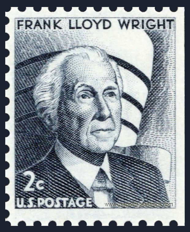 US 1968 Architect Frank Lloyd Wright 2c. Michel 902yDr