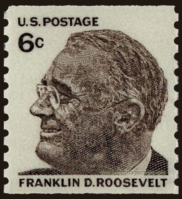 US 1968 Franklin Delano Roosevelt (1882-1945) Coil 6c. Scott. 1305